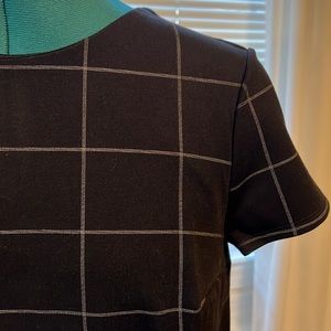 Double layer stretchy plaid cropped short sleeve top